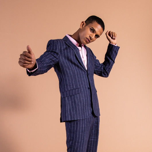 Mens Suits & Blazers Smart Casual Men Navy Blue Striped Suit Custom Made  Slim Fit For Wedding Prom Dinner Brand Jacket Pants Vest From Balsamor,  $101.94 | DHgate.Com
